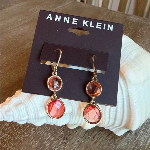 Anne Klein Color Stone Double Drop Earrings - Picture 2 of 4